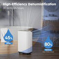 Dehumidifier For Basement With Drain Hose, 50 Pint Portable Dehumidifiers For Home Bedroom Bathroom Large Room, Powerful Moisture Removal And Humidity Control,2L White Iron Plastic