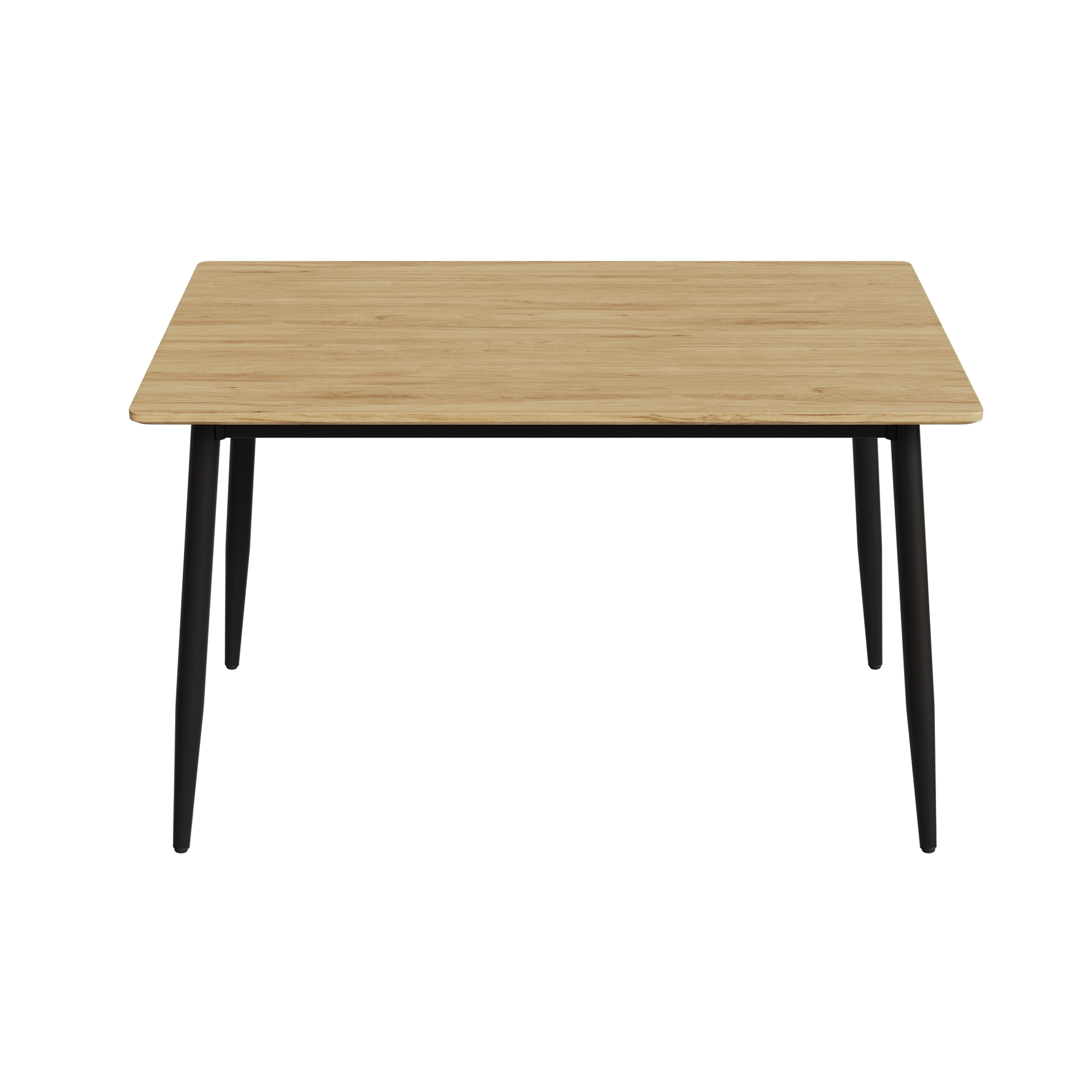 Modern Minimalist Wood Grain Tabletop Dining Table, Stylish Dining Table, Kitchen Dining Table, Sturdy And Durable, Easy To Assemble, Black Metal Leg Design, Suitable For 4 6 People, Suitable For
