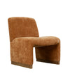 Comfy Accent Chair, Upholstered Slipper Chair, Armless Chair With Wood Legs And Soft Fabric For Living Room, Bedroom, Orange Orange Foam Wood Fabric