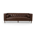 3 Seater Sofa Dark Brown Pu