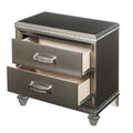 Dark Champagne 2 Drawer Nightstand Champagne 2 Drawers Bedroom Rectangle Felt Lined Drawers Solid Wood Mdf