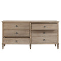 Victoria 6 Drawer Dresser Natural Solid Wood