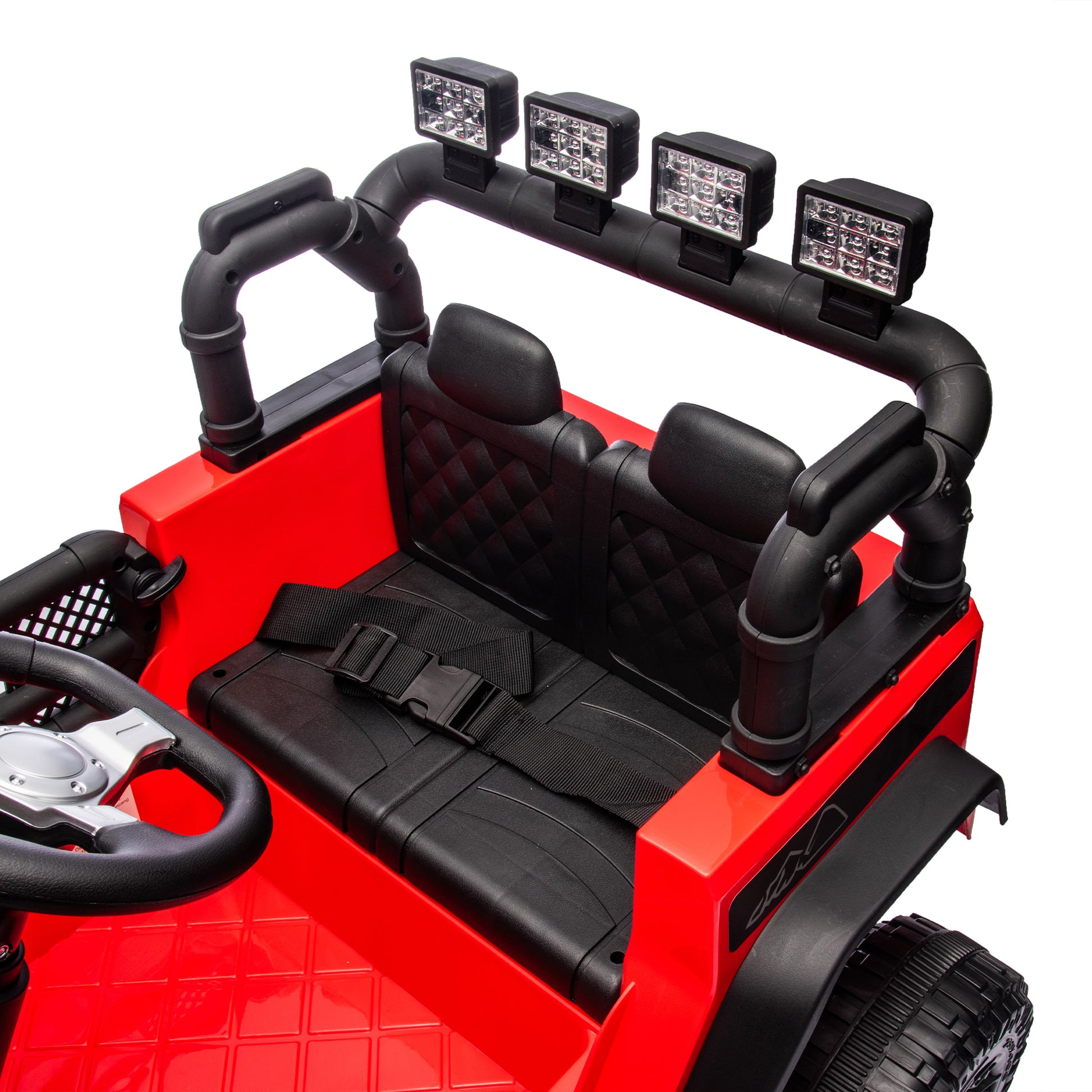 24V Kids Ride On Car W Parents Remote Control,400W Motor,Four Wheel Suspension,Adjustable Speed,Usb,Mp3,Music,Bluetooth,Large Display Screen,Power Display,Portable Handle,Safety Belt For Kids Aged 3