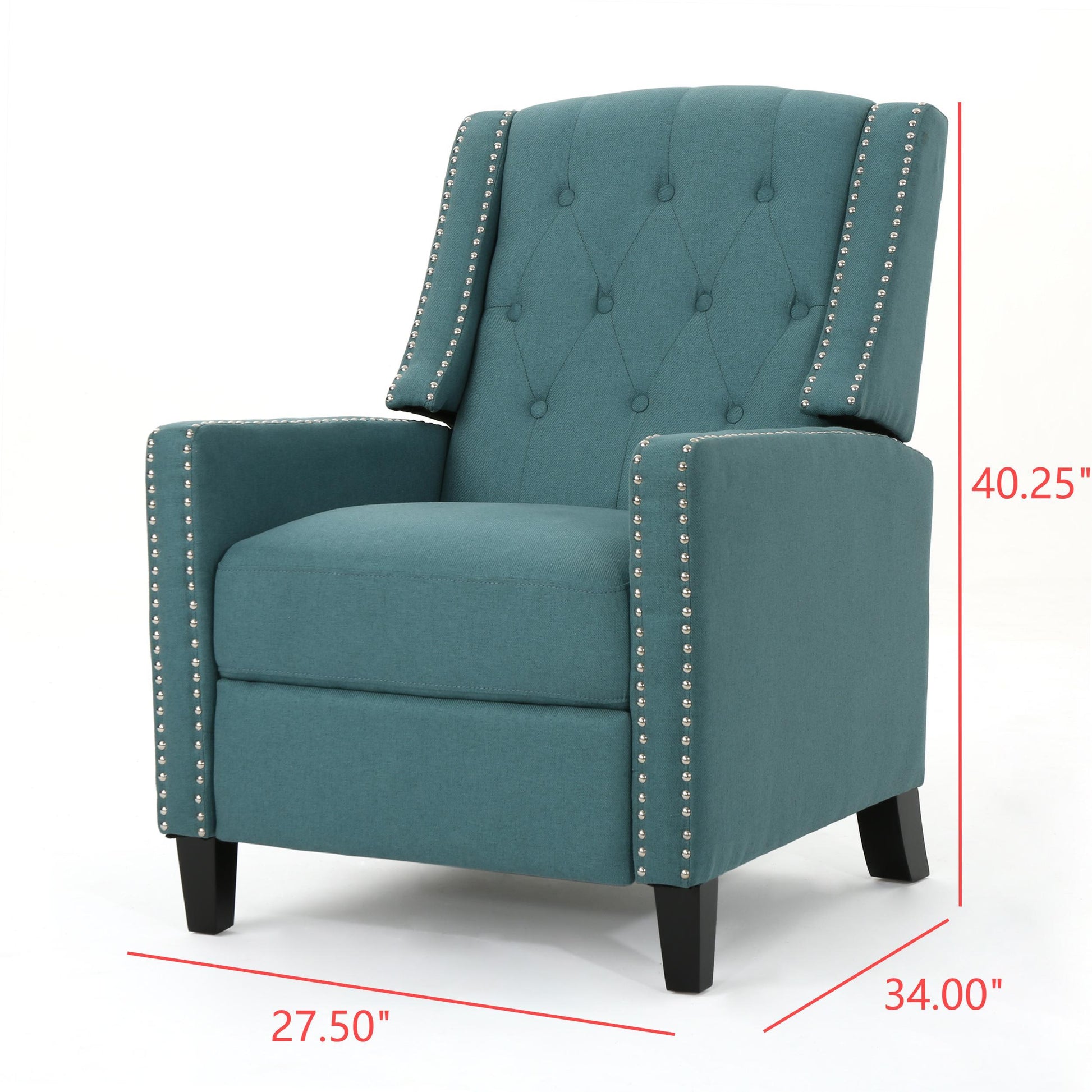 Classic Teal Fabric Push Back Chair Teal Fabric