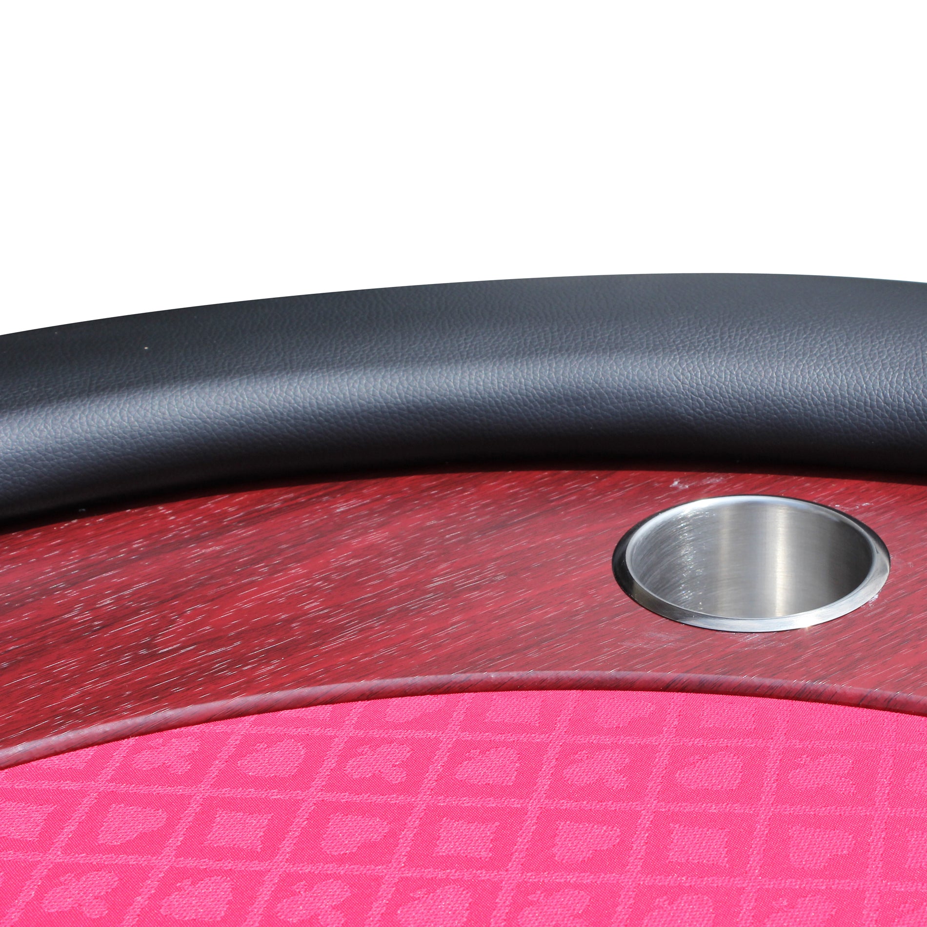 96" Poker Table For 10 Players With Speed Cloth Wooden Texture Racetrack Luna Legs Model 16365 Red Red Primary Living Space Modern Wood