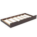 Full Size Wood Platform Bed With Headboard And Twin Size Trundle, Cappuccino Box Spring Not Required Full Cappuccino Wood Bed Frame Solid Wood Mdf