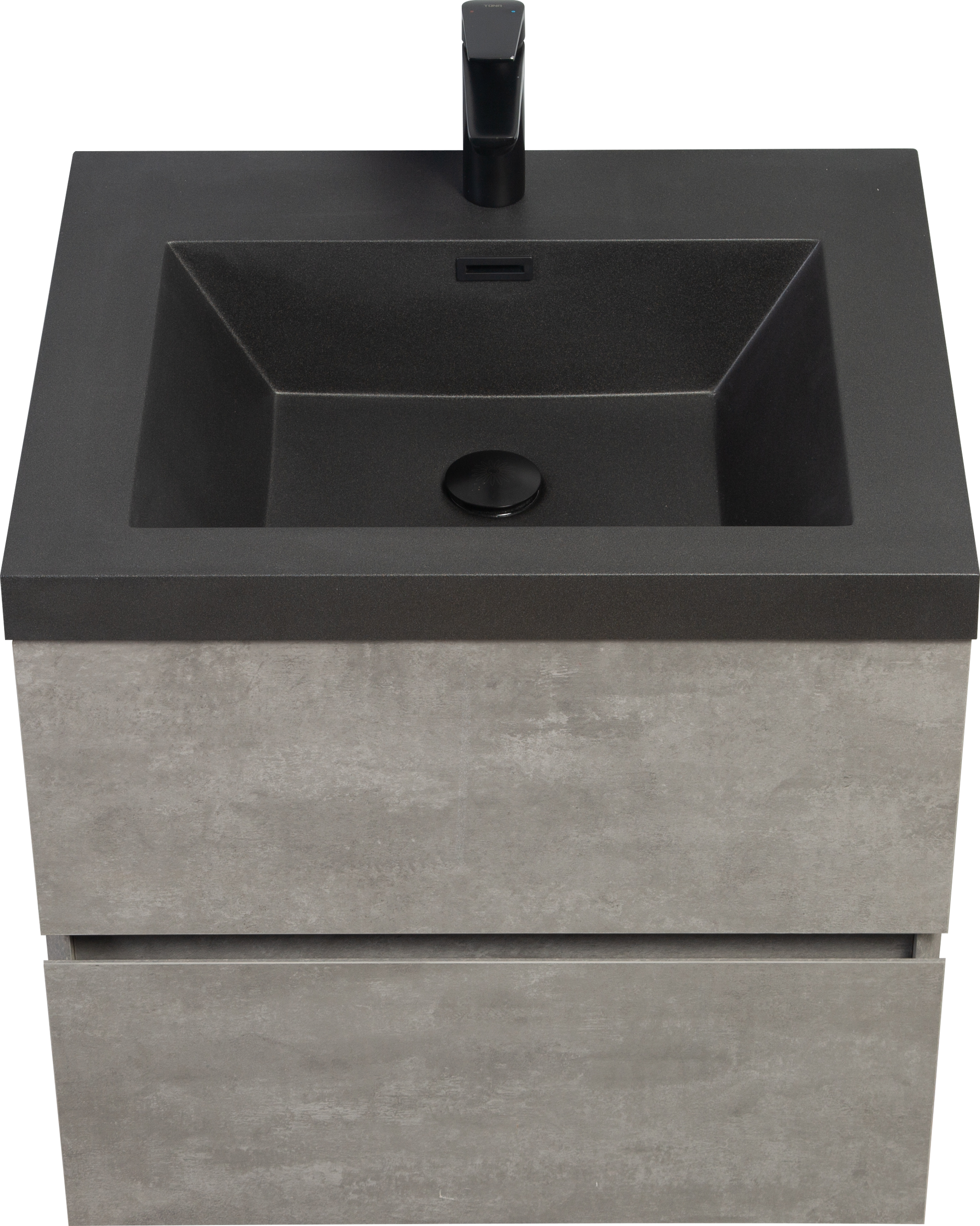 Wall Mounted Bathroom Vanity With Integrated Sink, Two 30" Bathroom Cabinets And One 48" Bathroom Cabinet Combo Cement Grey Wall Mounted Plywood