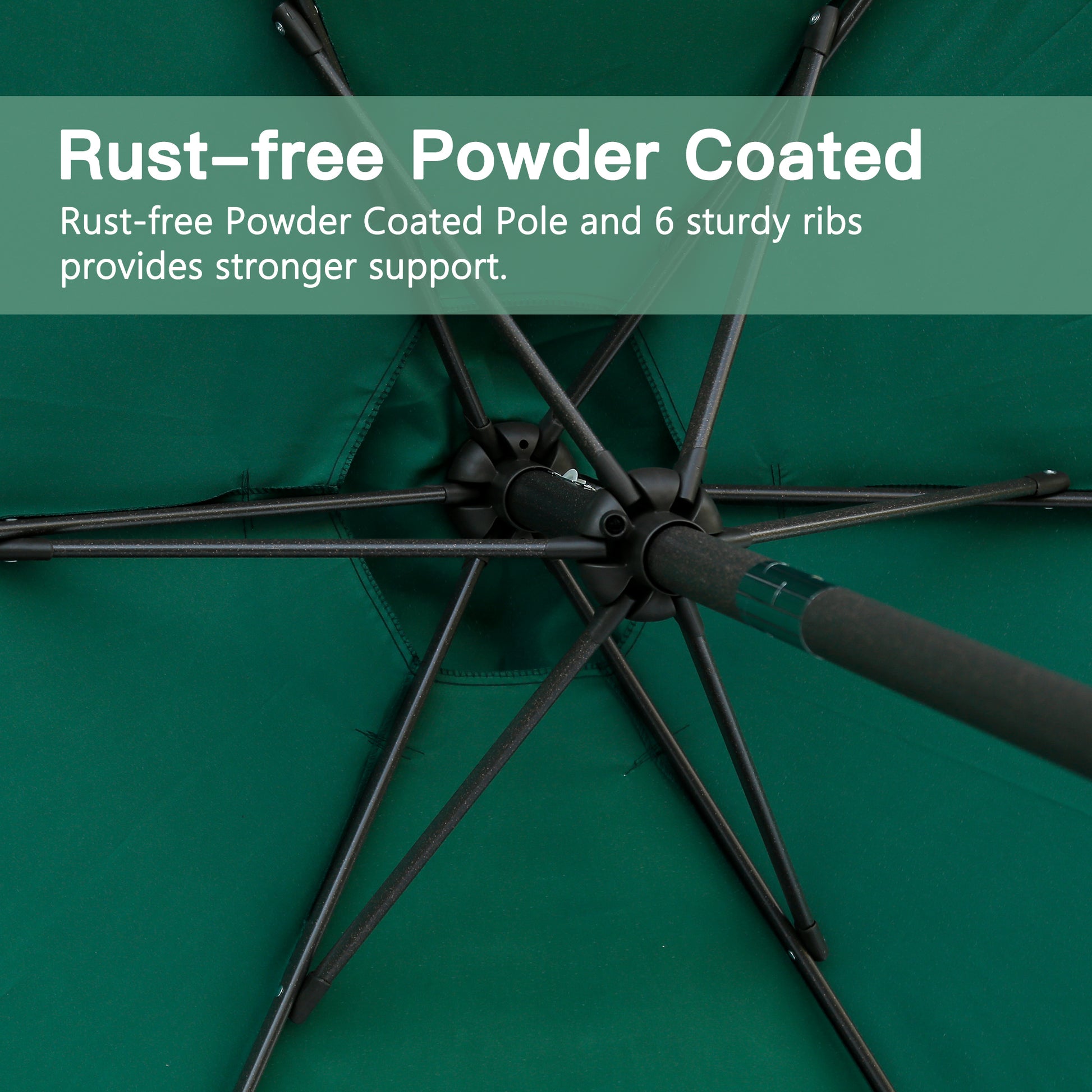 7.5Ft * 7.5Ft Patio Umbrella With Crank And Push Button Tilt, Outdoor Table Market Umbrella With Aluminum Pole Dark Green Dark Green Polyester