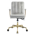 Vintage White And Chrome Swivel Office Chair Solid Vintage Office Rectangular Vintage Office Chairs Solid Back Fabric Metal