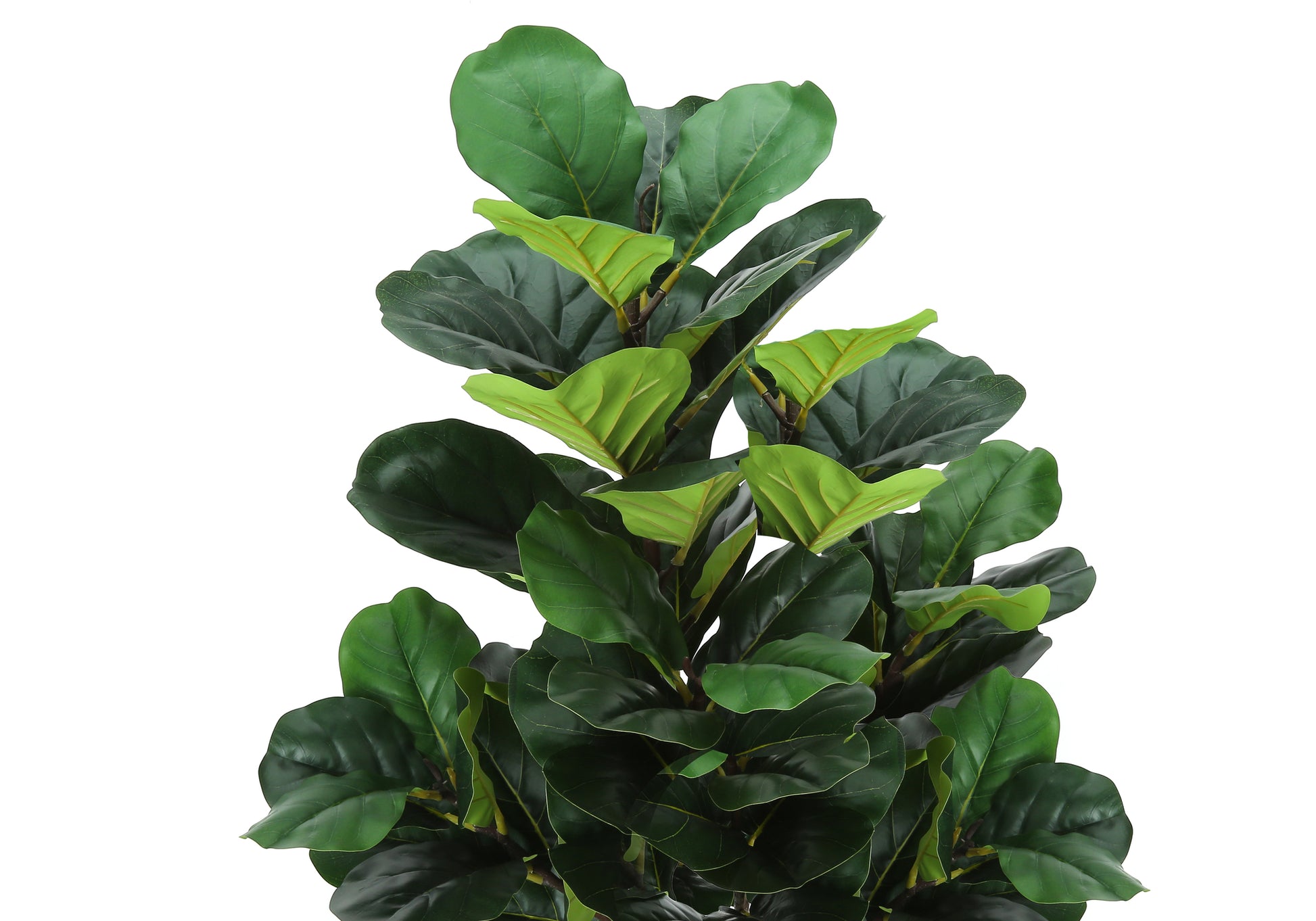 Artificial Plant, 47" Tall, Fiddle Tree, Indoor, Faux, Fake, Floor, Greenery, Potted, Real Touch, Decorative, Green Leaves, Black Pot Green Foam Plastic