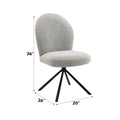 Lawton Gray Boucle Side Chair With Swivel Set Of 2 Gray Boucle