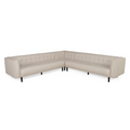 Sectional Rhf Sofa Beige Fabric 3 Seat