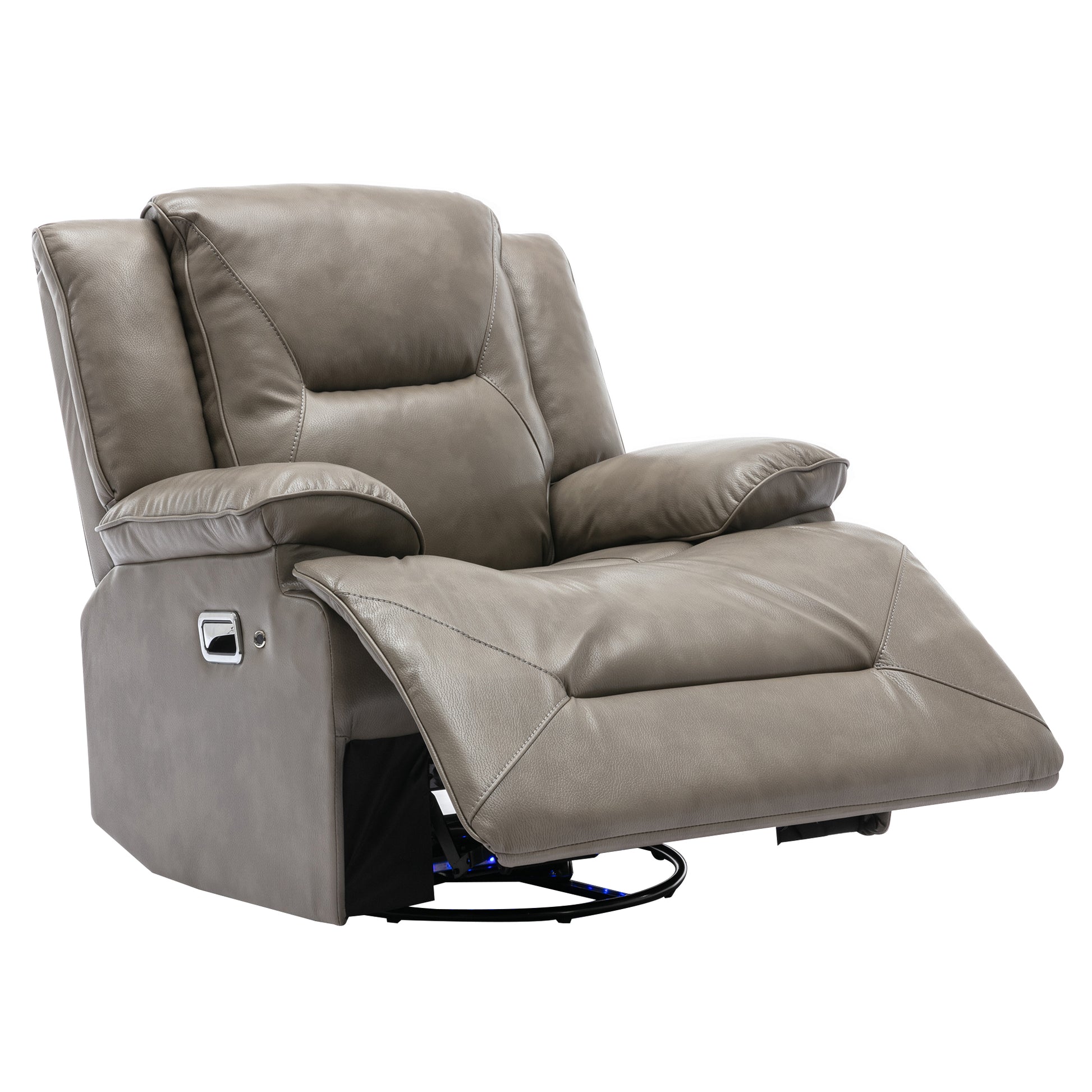 Home Theater Recliner Set Manual Recliner Chair With A Led Light Strip Two Built In Cup Holders For Living Room,Bedroom, Grey Grey Foam Pu