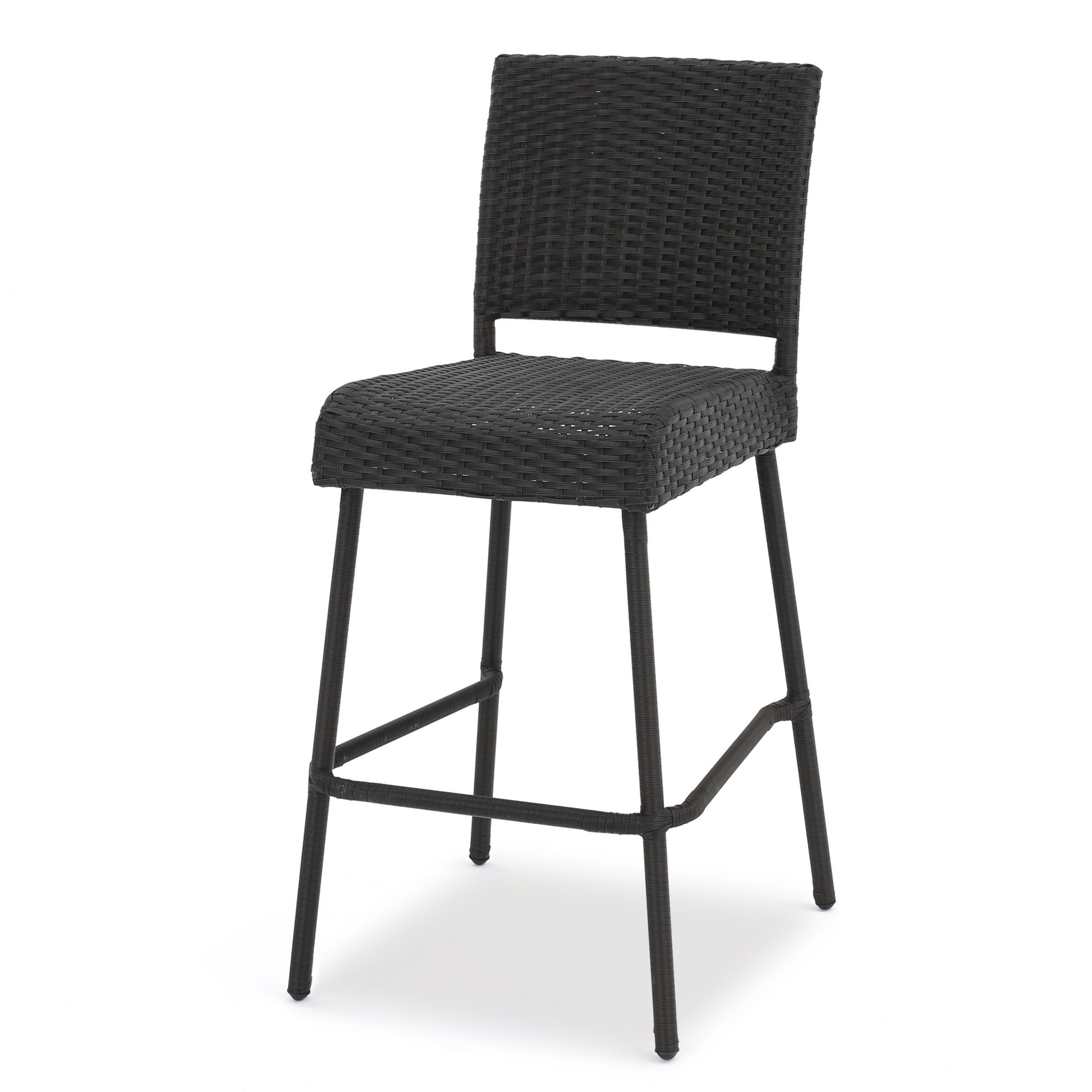 Outdoors Dark Brown Wicker Barstools Set Of 2 Dark Brown Garden & Outdoor Pe Rattan Iron