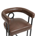 Coolmore Bar Stools Set Of 2, Modern Bar Stool With Back, Black Metal Frames, Upholstered Bar Stools For Kitchen Island, Pub, Club Dark Brown Pu Dark Brown Foam Pu Leather