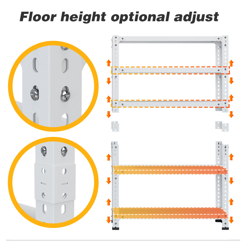 Household Storage Rack, Adjustable Display Rack, Basement Balcony Storage Rack, Carbon Steel Storage Rack, 120Cm * 40Cm * 180Cm, Five Floors White 5 White Etagere Primary Living Space Metal Contemporary Adjustable Shelves Metal