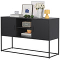 Modern Sideboard Buffet With Plenty Of Storage Space Anti Tilt Mechanism, Elegant Handles, Silent Magnetic Closure And Eco Friendly Finish For Kitchen, Dining Room And Living Room. Accent Chests 5 Or More Spaces Antique Black Primary Living Space Shelves