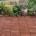 Acacia Wood Interlocking Deck Tiles Striped Pattern, 20 Pcs 12