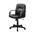 Medium Back Office Leather Chair, Black Black Polyurethane