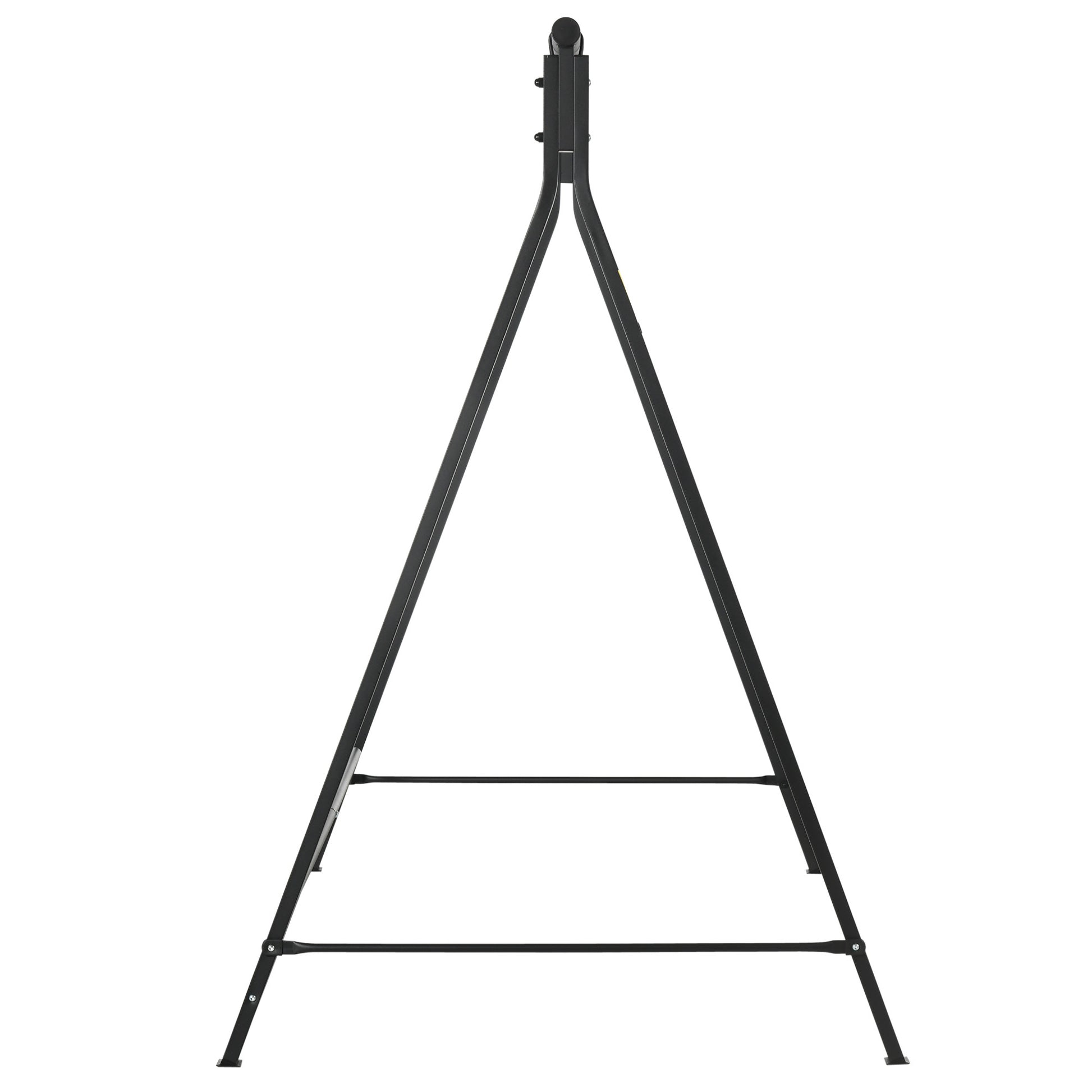 Outsunny Metal Porch Swing Stand, Heavy Duty Swing Frame, Hanging Chair Stand Only, 528 Lbs Weight Capacity, For Backyard, Patio, Lawn, Playground, Black Black Steel