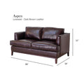 Aspen Brown Top Grain Leather Beautiful Brown Wood Leather 2 Seat