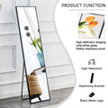 Aluminum Alloy Metal Frame Wall Mounted Full Length Mirror, Bathroom Vanity Mirror, Bedroom Porch, Decorative Mirror, Clothing Store, Floor To Ceiling Mirror, Black 65 * 23