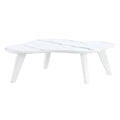 Modern Minimalist White Imitation Marble Tabletop Coffee Table. Solid Wood Spray Painted Desk Legs, Cloud Shape To Give You A Experience, Computer Desk. Suitable For Dining And Living Rooms. White Mdf