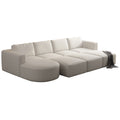 104.32*70.86 Modular Sectional Sofa Sleeper Couch, Sectional Sofa With Chaise And Ottoman, Convertible U Shaped Modular Sofa Set For Living Room, Bedroom. Memory Foam, White. Combo A B C D White Primary Living Space Soft Minimalist,Modern Memory Foam