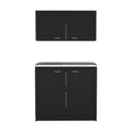 Zurich Cabinet Set, Two Shelves Black Black Particle Board