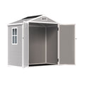 6' X 4.4' Resin Weather Resistant Outdoor Storage Shed With Floor For Garden,Backyard,Pool Tool, Light Grey Gray Polypropylene