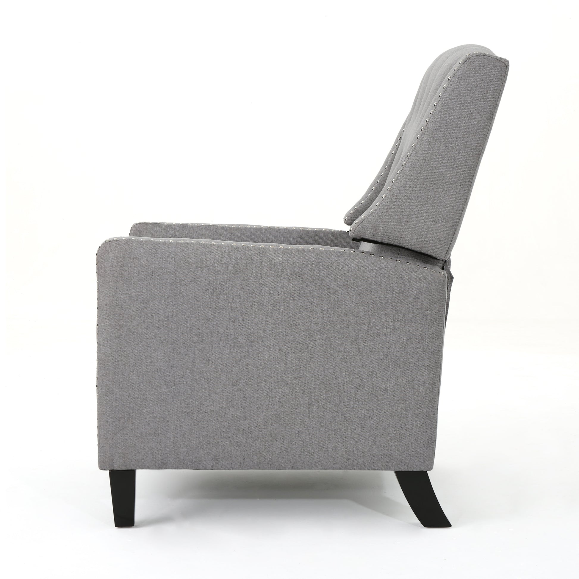 Classic Light Grey Fabric Push Back Chair Light Grey Fabric