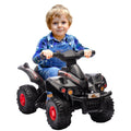 Qaba Kids Atv, 6V 4 Wheeler Kids Quad Car, Battery Powered Electric Ride On Toy With Music For Boys & Girls Ages 2 6 Years, Black Black Plastic