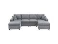 Stunning Modern Fog Color 2Pc Sectional Set Corduroy Couch Laf And Raf Chaise Armless Loveseat Living Room Furniture Fog Primary Living Space Cushion Back Contemporary,Modern U Shaped Rubberwood Corduroy 6 Seat