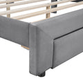 Queen Size Storage Bed Velvet Upholstered Platform Bed With A Big Drawer Gray Old Sku:Wf296854Aae Queen Gray Velvet