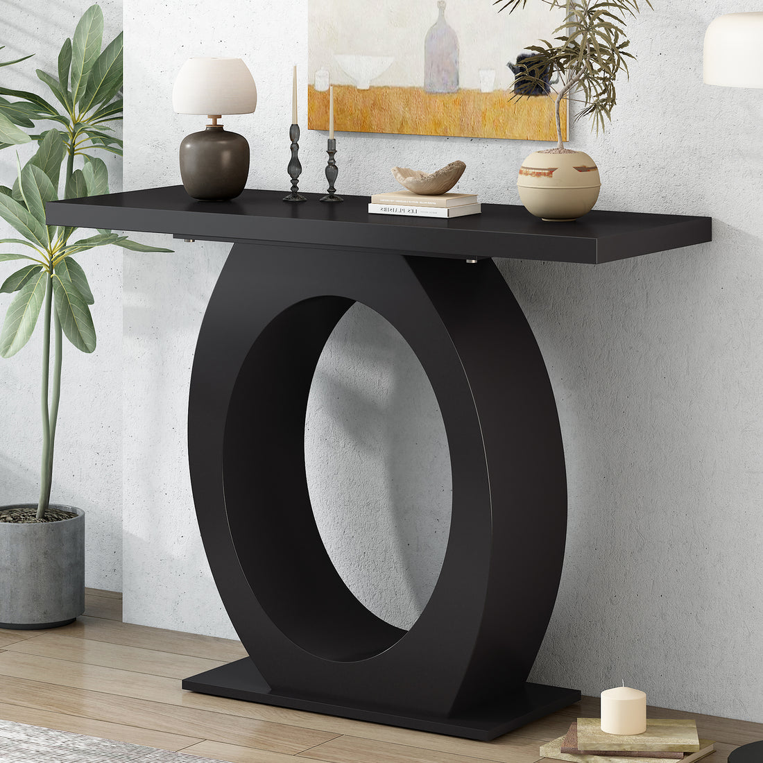 Mirod Stylish Modern Side Table With Egg Shaped Base,Enhanced Stability And Durability,Sleek Design For Home Decor,Perfect For Living Room Or Bedroom Black Mdf Acacia