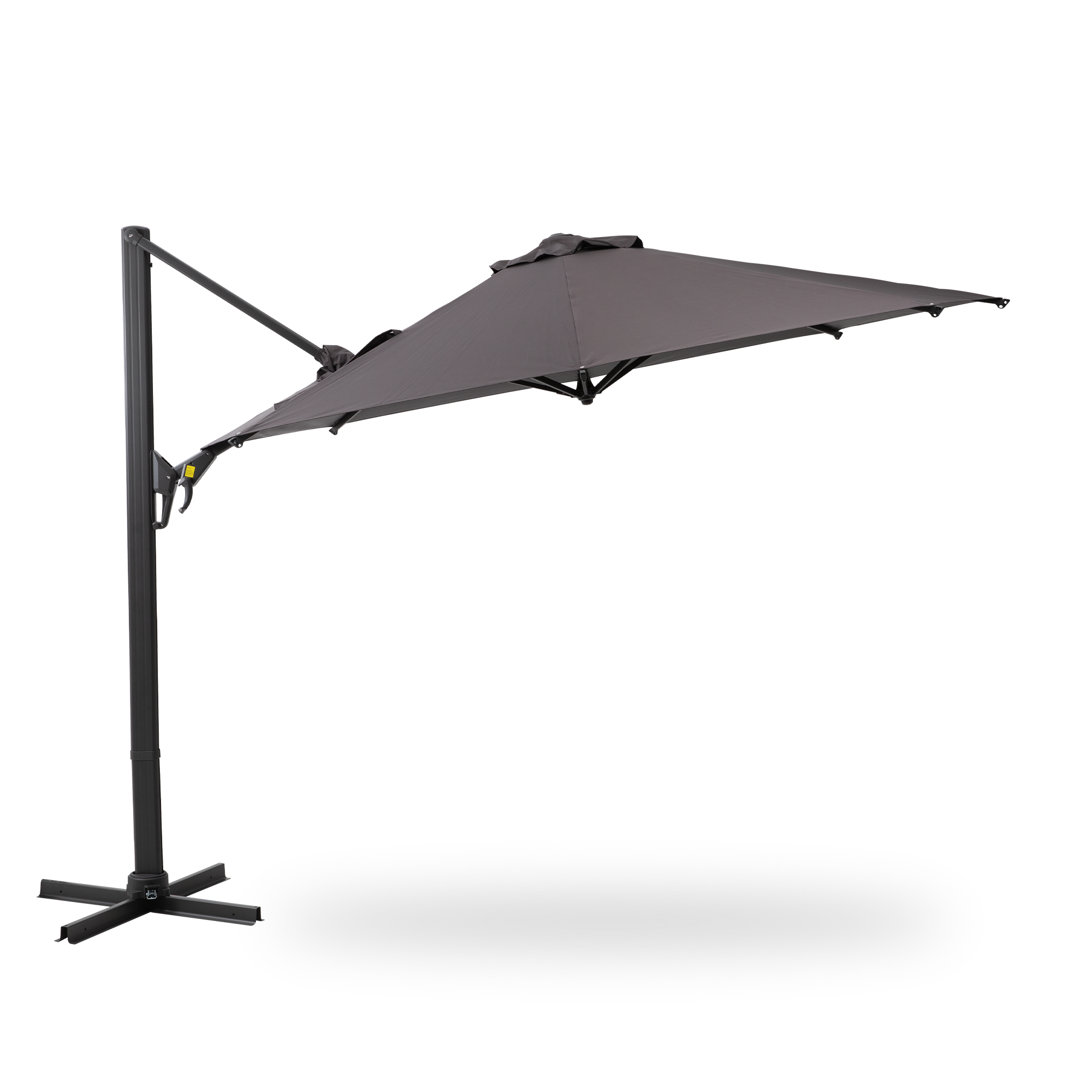 11 Ft Cantilever Patio Umbrella, Round Outdoor Offset Umbrella With 360 Rotation & Tilt Adjustment Without Base Grey Grey Fabric