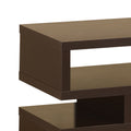 Contemporary Tv Console With Open Storage, Brown Brown Particle Board