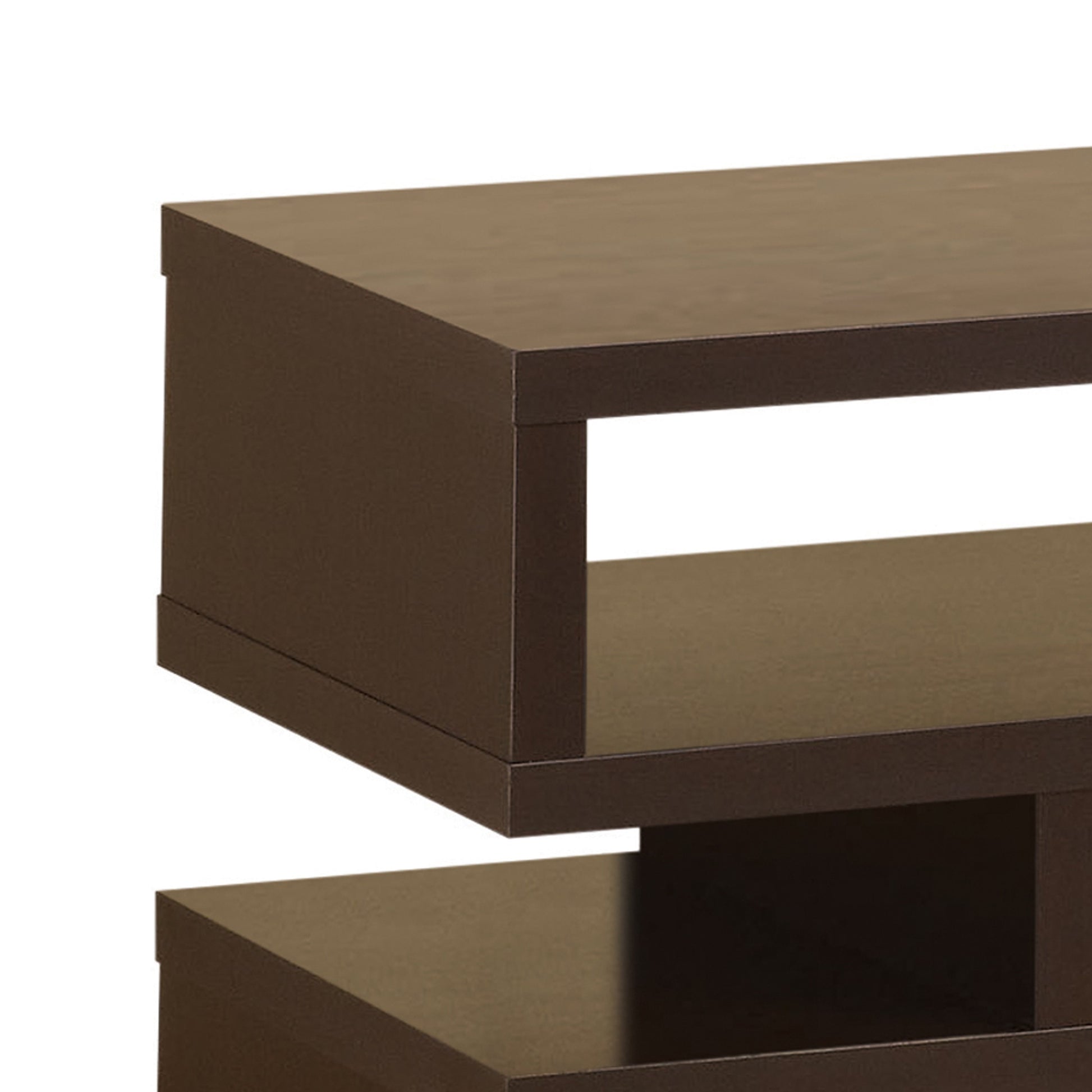 Contemporary Tv Console With Open Storage, Brown Brown Particle Board