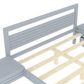 Queen Size Wooden Platform Bed With 2 Storage Drawers And 2 Bedside Tables, Gray Queen Gray Pine