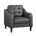 Gray Polished Microfiber Upholstered 1Pc Chair Button Tufted Contoured Arms Solid Wood Frame Casual Living Room Furniture Gray Primary Living Space Traditional,Transitional Solid Wood