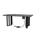 Outdoor Patio Propane Fire Pit Concrete Wood Pattern Fire Table 40, 000 Btu, 30'' H X 70'' W, Grey Grey Magnesium Oxide