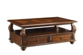 Walnut 4 Drawer Coffee Table With 1 Shelf Walnut Primary Living Space Transitional Drawers Rectangular Particle Board Mdf