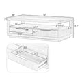 Modern Wood Coffee Table With 2 Drawers ,Minimalist Display Coffee Table With Transparent Tempered Glass, Open Storage Shelf For Living Room Brown Solid Wood Mdf