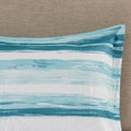 8 Piece Printed Seersucker Comforter And Quilt Set Collection Aqua Full Queen Full Aqua Polyester