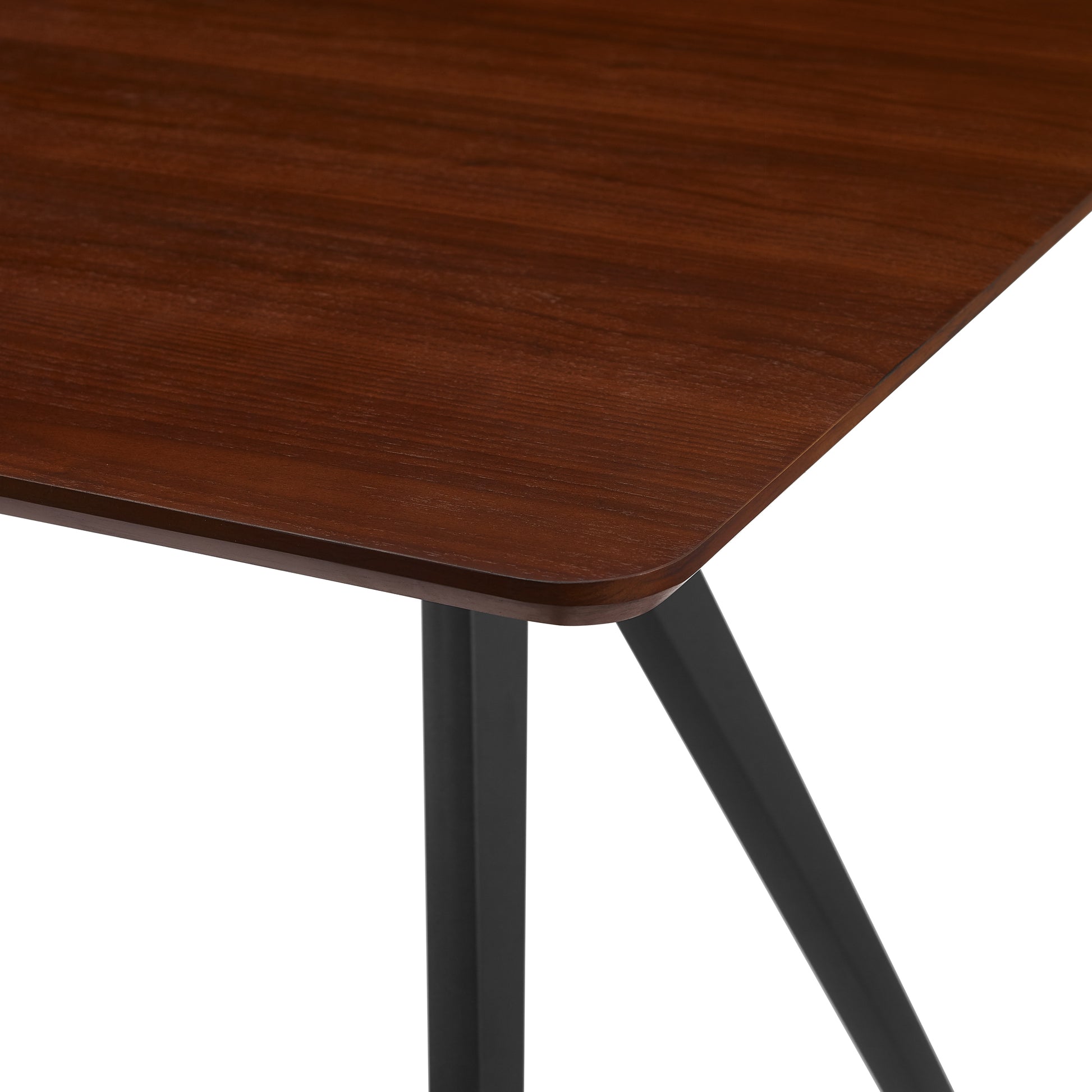 Contemporary V Leg Veneer Dining Table Dark Walnut Dark Brown Mdf Mdf