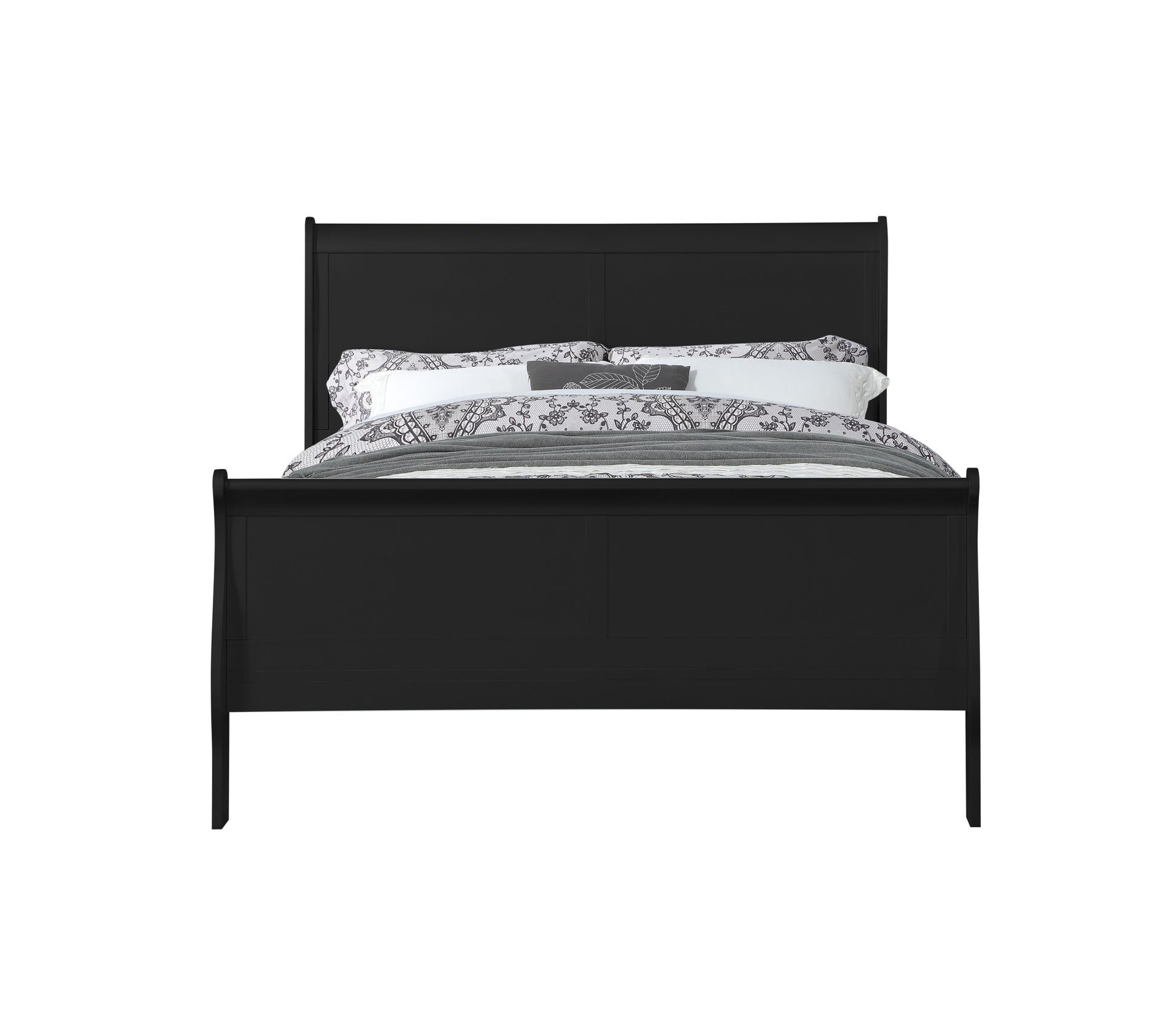 Black Queen Bed Box Spring Required Queen Black Wood Bedroom Pine Sleigh Wood