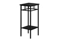 Accent Table, Side, End, Plant Stand, Square, Living Room, Bedroom, Black Laminate, Black Metal, Contemporary, Modern Black Mdf