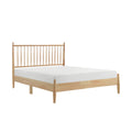 Mid Century Modern Design Full Platform Bed 1Pc Natural Finish Wooden Bedroom Furniture Vertical Slats Headboard, Bed In A Box Box Spring Not Required Full Natural Wood Bedroom Mid Century Modern Slat Beds Wood