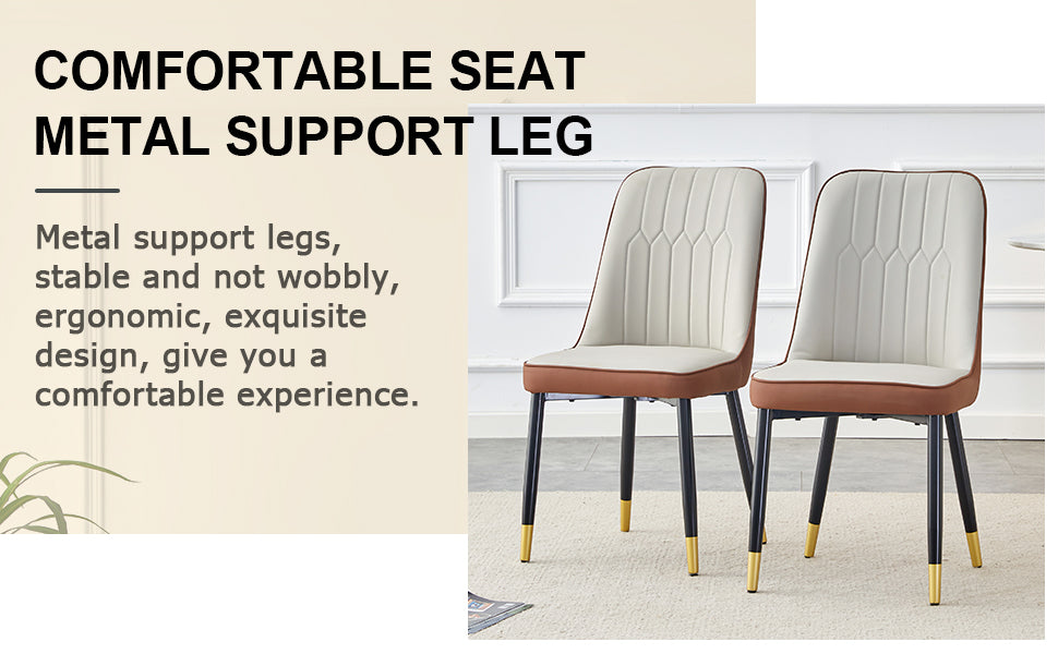Table And Chair Set.Modern Rectangular Dining Table With Black Textured Stickers Glass Tabletop And Gold Plated Metal Legs.Paried With 6 Comfortable Chairs With Pu Seats And Black Metal Legs. Black Gold,Brown,Light Gray Seats 6 Glass Metal