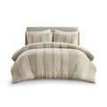 3 Piece Striped Cotton Duvet Cover Set Queen Multicolor Cotton
